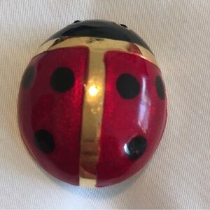 Carolee ladybug gold toned enamel pin brooch
